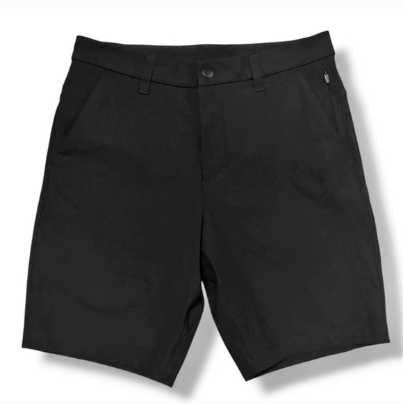 LULULEMON Black Commission Classic Fit Flat Front Chino Shorts 9” Inseam Size 28 - Picture 4 of 8